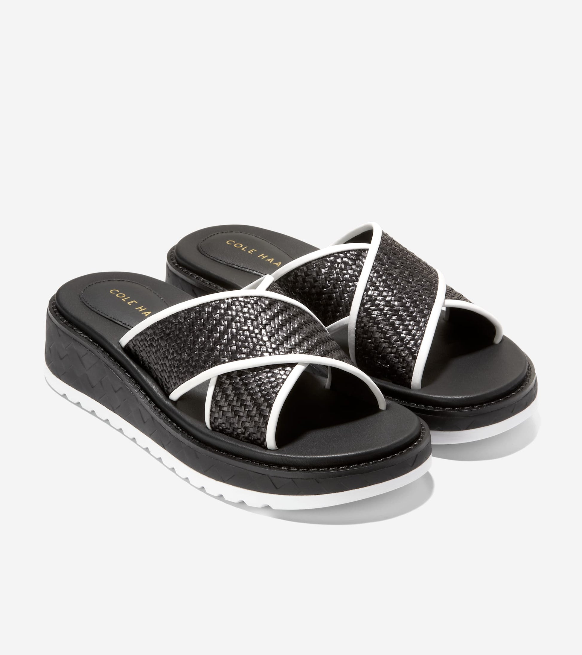 W32997:BLACK RAFFIA/WHITE/BLACK-WHITE