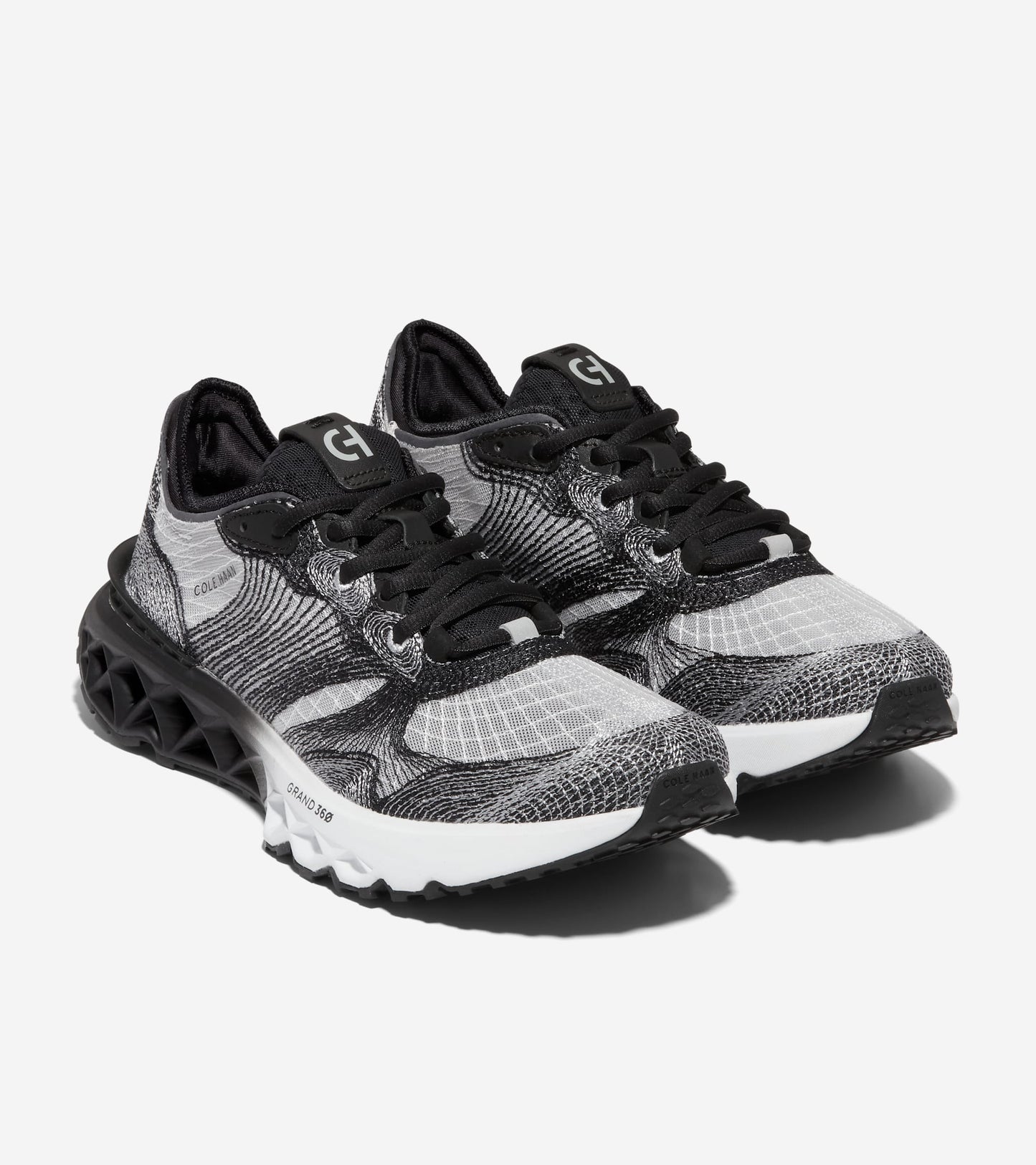 C37360:BLACK/GRAY PINSTRIPE/OPTIC WHITE Tenis Men's 5.ZERØGRAND Embrostitch Running Shoe | Cole Haan Colombia