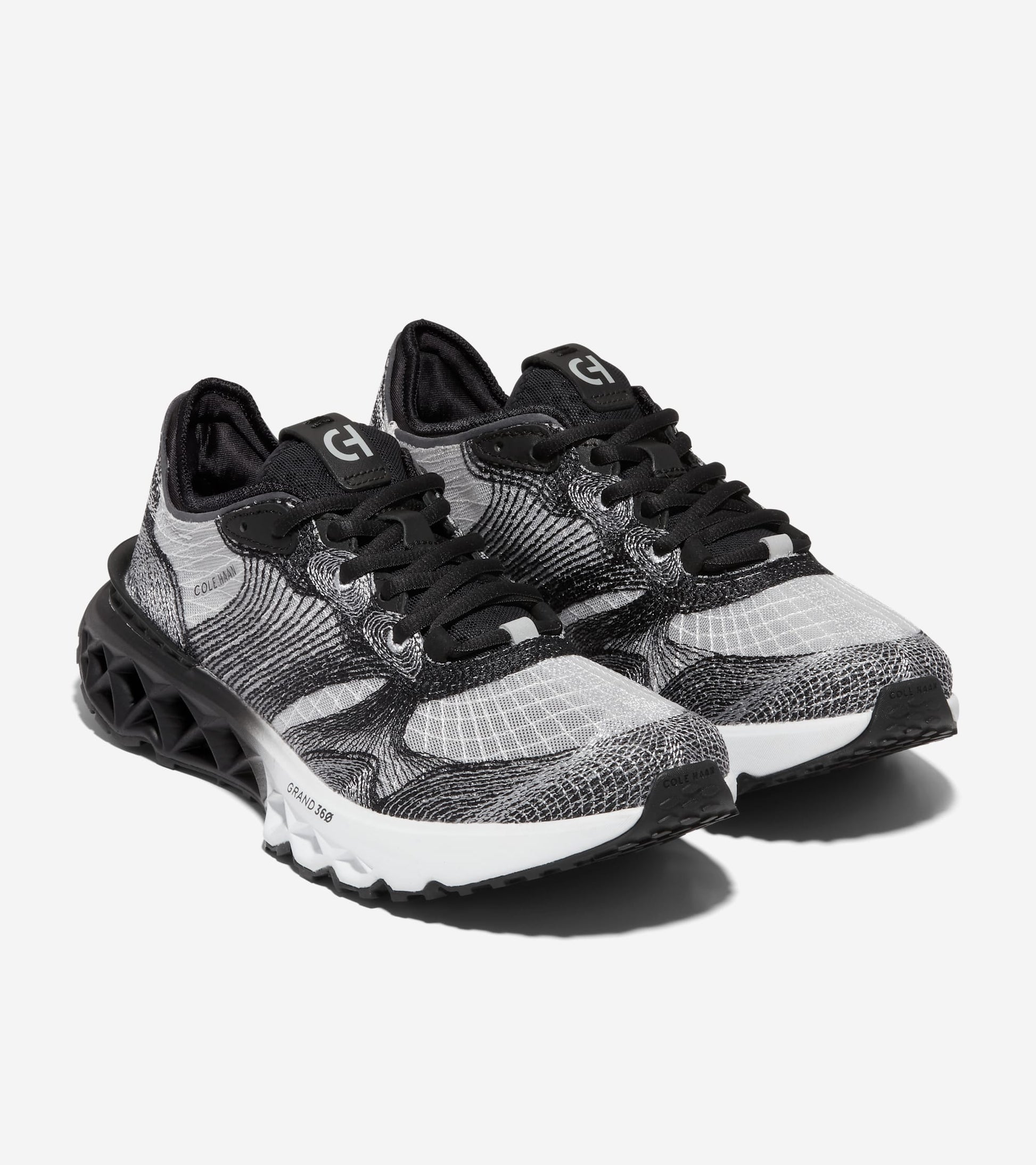 C37360:BLACK/GRAY PINSTRIPE/OPTIC WHITE Tenis Men's 5.ZERØGRAND Embrostitch Running Shoe | Cole Haan Colombia